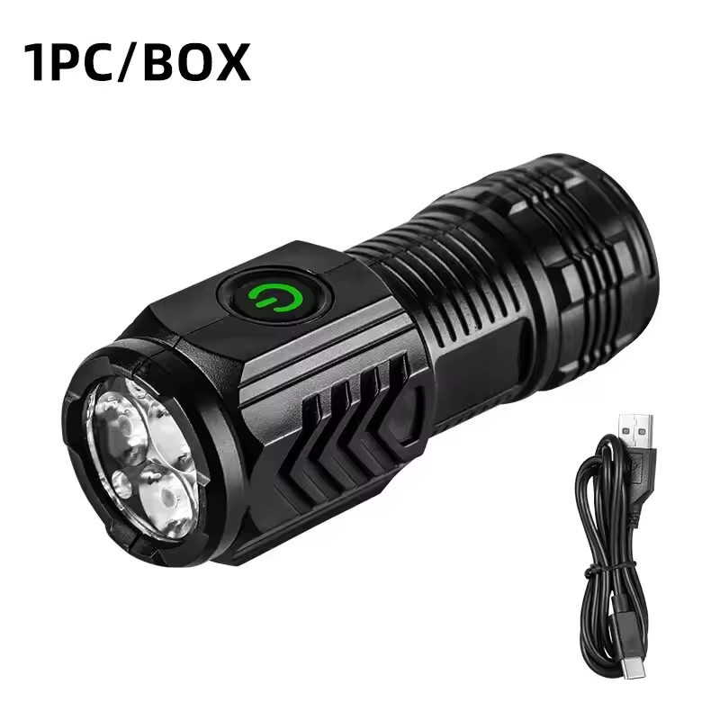 HACHANLUN Mini Taktische LED Taschenlampe mit Magnet und USB-Aufladung, Schwarz - Bild 5