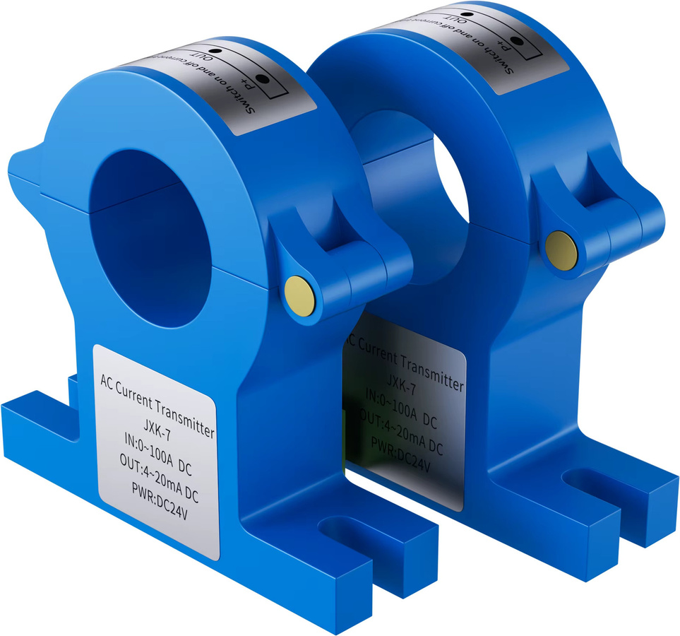 XUYANGQIDIAN Split-Core Stromwandler mit Lochgrößen 20 mm, 25 mm oder 38 mm, Wechselstrom-Hallsensor mit 4-20mA oder 0-10V Ausgang, Farbe: Blau - Bild 2