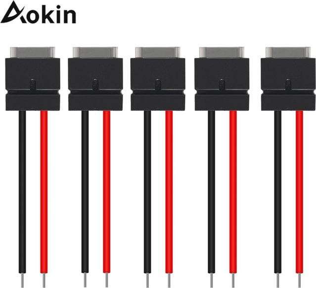 AOKIN USB-C Pigtail-Kabel 2-polig mit Lötanschluss, 5V 2,5A, Schwarz - Bild 1