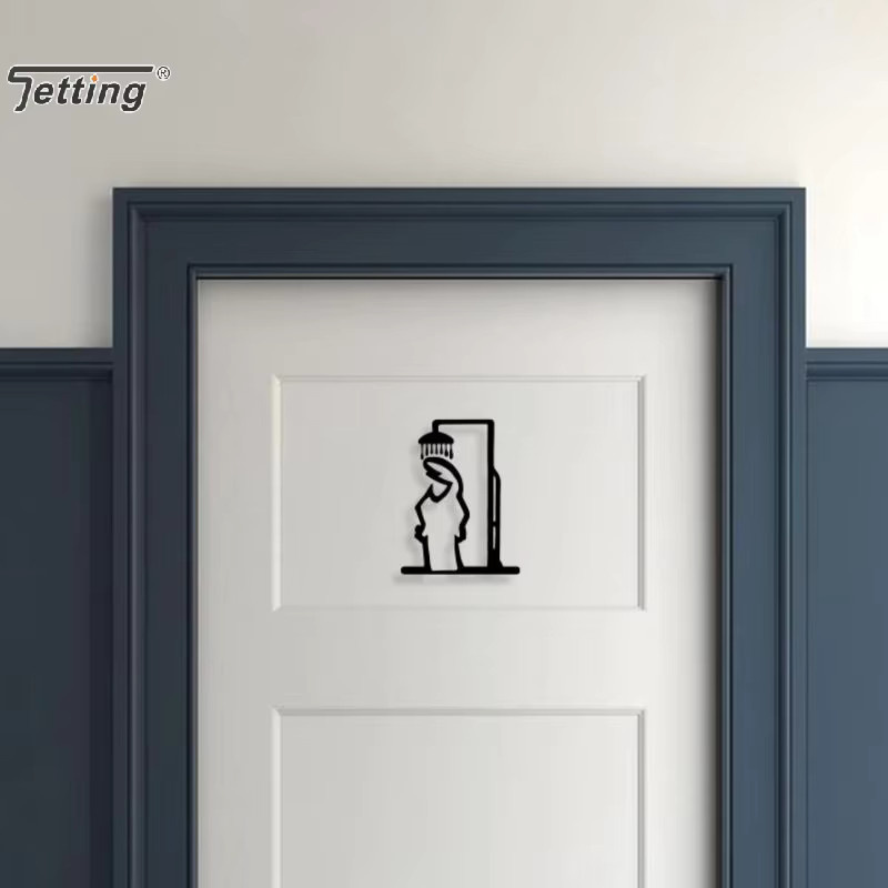 JETTING Wanddekoration Duschfigur aus Metall in Schwarz und Grün im minimalistischen Design - Bild 3