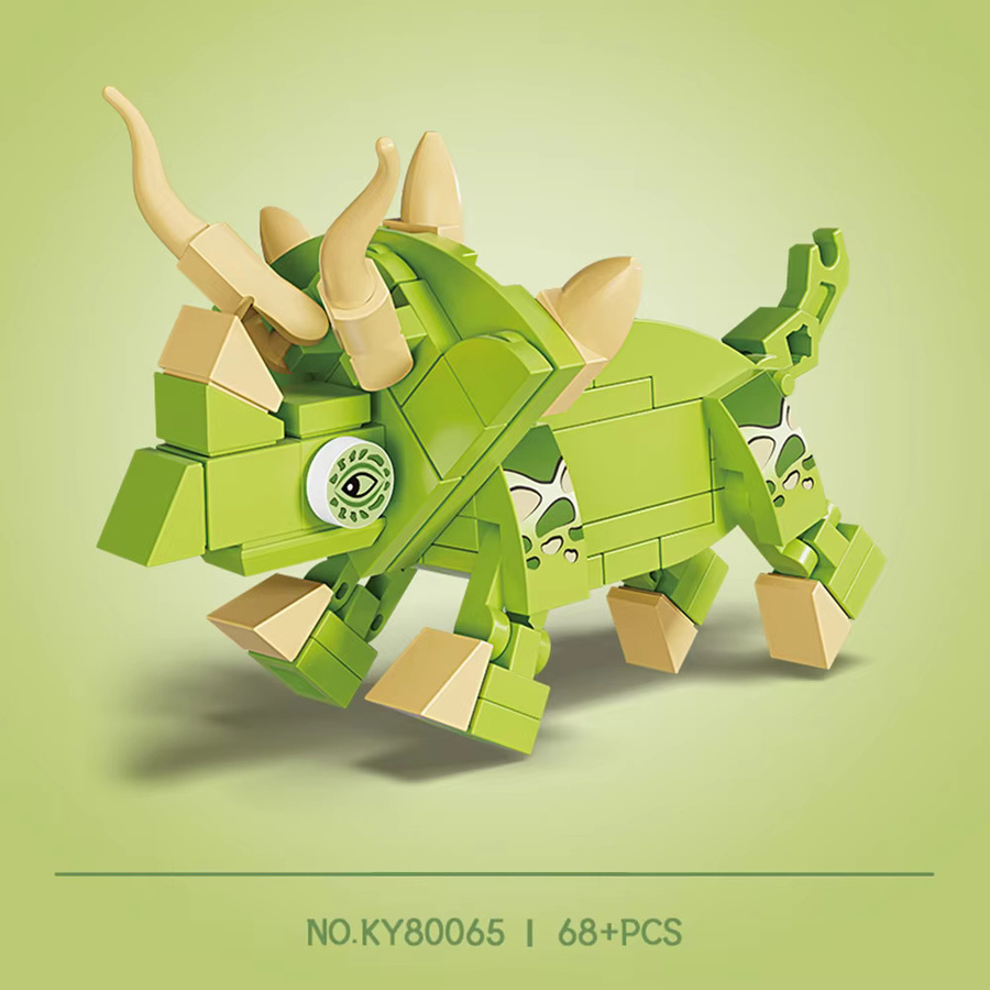 Doubuilt Dinosaurier-Set, Mini-Bausteine Puzzle, Bunt / Mehrfarbig - Bild 2