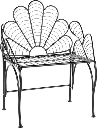 Beliani Gartenstuhl aus Metall in Schwarz mit Armlehnen im Retro-Design, B/T/H: 49 x 71 x 91 cm