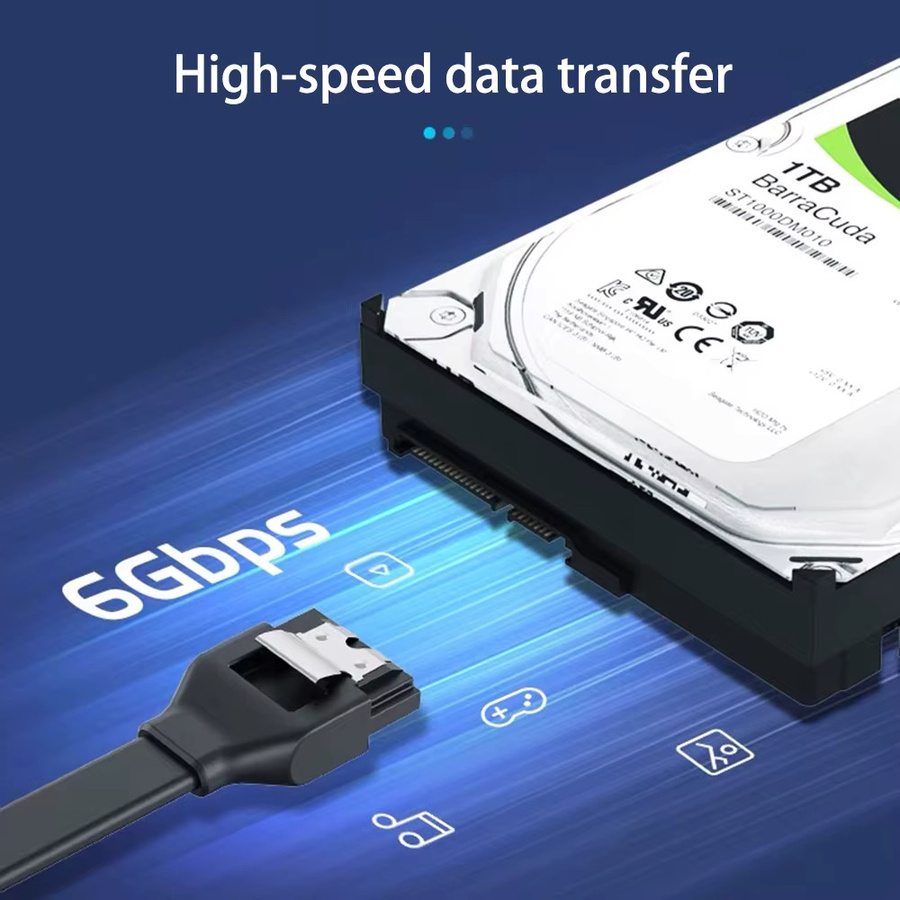 Congdi SATA 3.0 Datenkabel für SSD und HDD in Schwarz - Bild 3