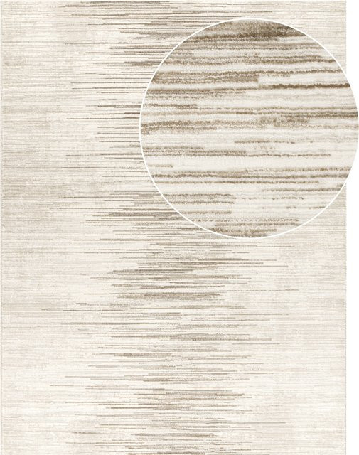 Moderner Teppich Myko in Creme und Beige mit geometrischem Muster, pflegeleicht und waschbar, B: 120 cm, L: 170 cm - Bild 1