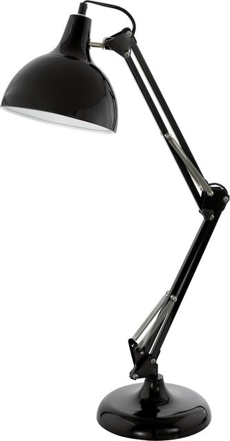 Eglo Tischleuchte Borgillio aus Stahl in Schwarz mit E27 Fassung und verstellbarem Design - Bild 1