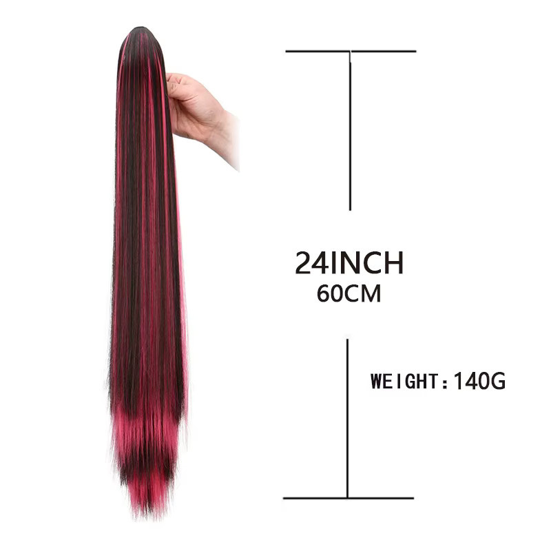 Pferdeschwanz, synthetisch, lang, gerade, gewellt, bunt, Damen, 24 Zoll - Bild 2