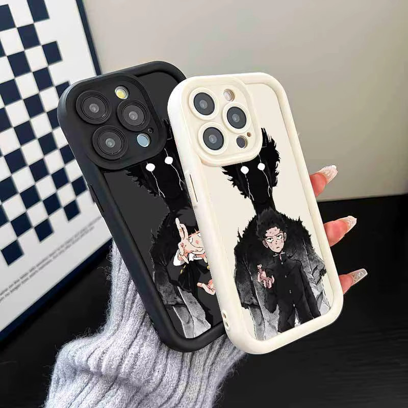 Mob Psycho 100 Silikonhülle für Apple iPhone 11 bis 17 Pro Max mit Augen-Ladder-Design - Bild 1