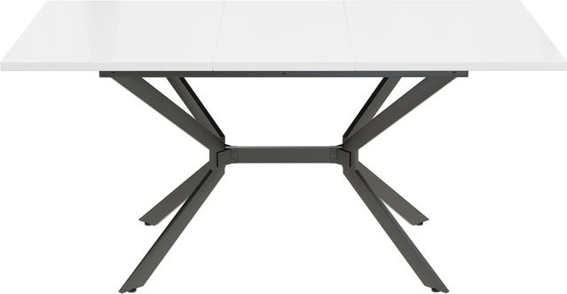 okwish Erweiterbarer rechteckiger Esstisch in Weiß, B/T/H: 160 x 80 x 75 cm - Bild 1