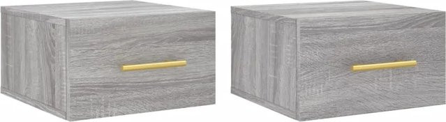 vidaXL Wand-Nachttische 2er-Set in Grau Sonoma, B/T/H: 35 x 35 x 20 cm - Bild 1