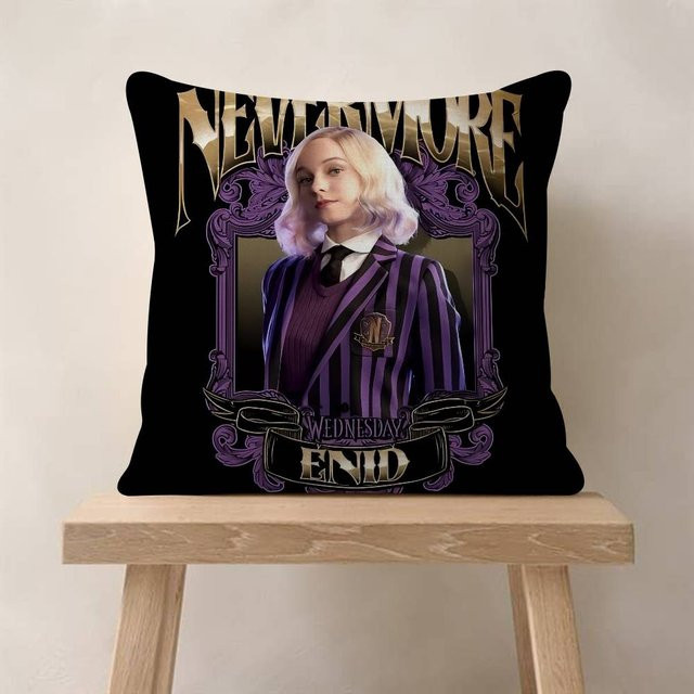 Bedruckter Kissenbezug Horrorfilme W-Mittwochs-es Design in Schwarz, B/B: 40 x 40 cm - Bild 1