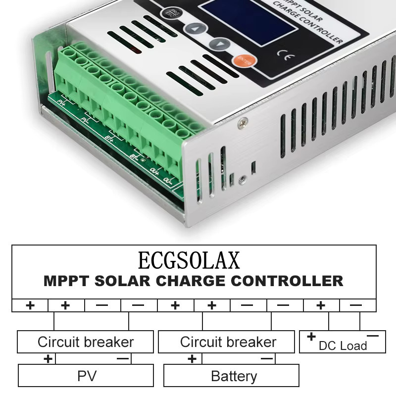 ECGSOLAX MPPT 60A Solar-Laderegler für LiFePO4 Batterien, 12V 24V 36V 48V, Farbe: Silber, Max PV 150V - Bild 5