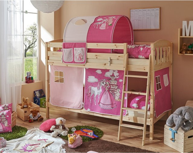 TiCAA Etagenbett Erni Country aus massiver Kiefer in Braun, H: 206,0 cm, B: 145,0 cm, T: 80,0 cm - Bild 1
