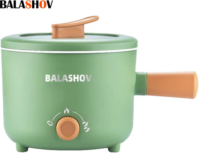 Multifunktionaler Mini-Elektroherd von BALASHOV als Kochtopf und Hot-Pot-Kocher mit Antihaft-Beschichtung, 1,7 l, Weiß oder Grün - Bild 1