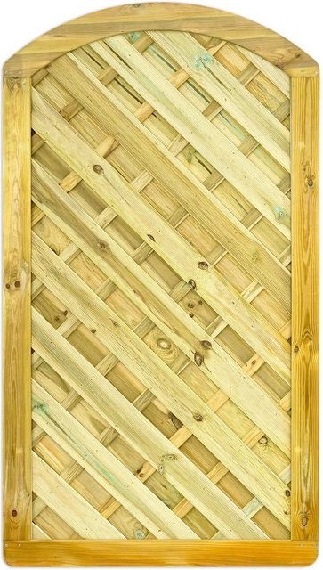 GartenLand Tor Diagonalzaun VARIO Gebogen aus Kiefer Holz in Grün, B: 100 cm, H: 180 cm - Bild 1
