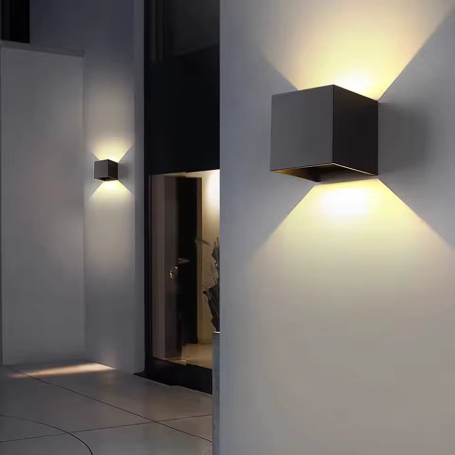 CYLRDXK LED Wandleuchte IP65 Wasserdicht aus Aluminium für Außen und Innen in Schwarz und Silber - Bild 3