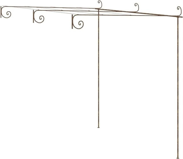 DELUKE RITTO Pergola aus Eisen in Antik-Braun, freistehende Rankhilfe aus Metall für Garten und Terrasse, B/T/H: 300 x 300 x 250 cm - Bild 1