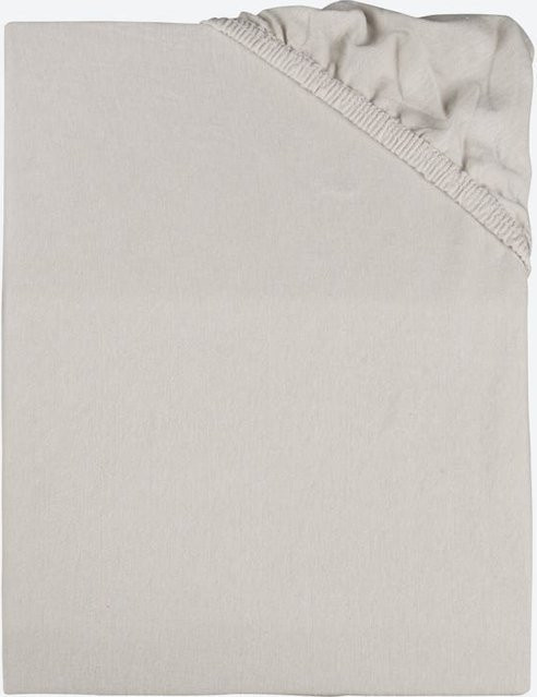 Jersey-Spannbetttuch CLASSIC aus Baumwolle, B/T: 150 x 200 cm, Grau/Beige - Bild 1