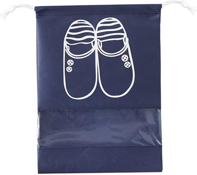 TOMTOP JMS 10-teiliges Schuh-Aufbewahrungsset aus Vliesstoff in Dunkelblau, staubdicht und wasserdicht mit Kordelzug und Griffen, B/H/T: 35,5 x 27,0 x 10,0 cm - Bild 1