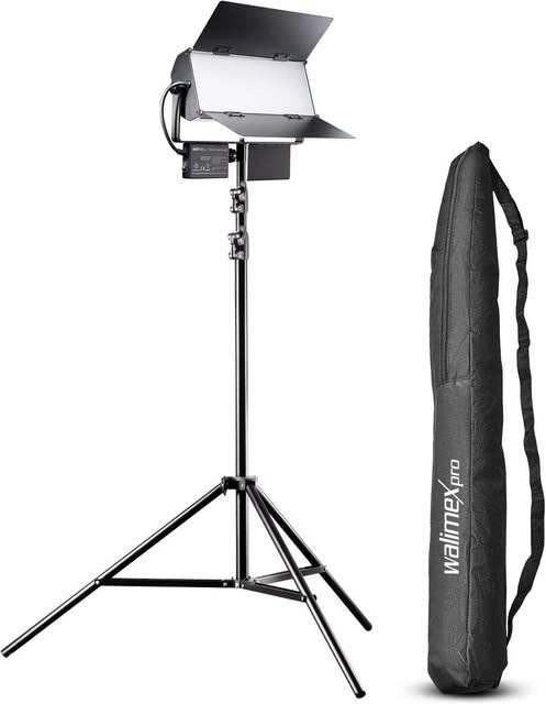 Walimex Pro LED Sirius 160 Bi Color Flächenleuchte 65W mit Lampenstativ in Schwarz - Bild 1