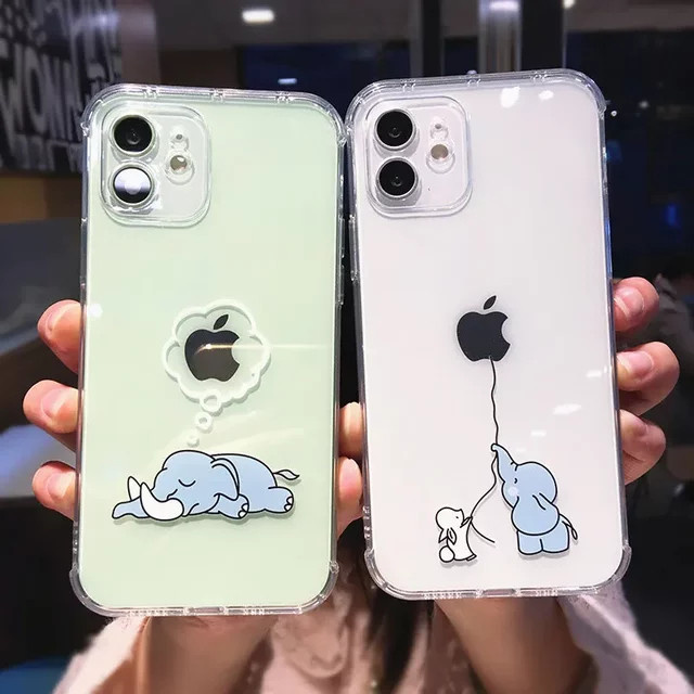Remazy Stoßfeste Softcover Handyhülle mit Tier-Design für iPhone 11 bis iPhone 17 Pro Max, Transparent - Bild 1