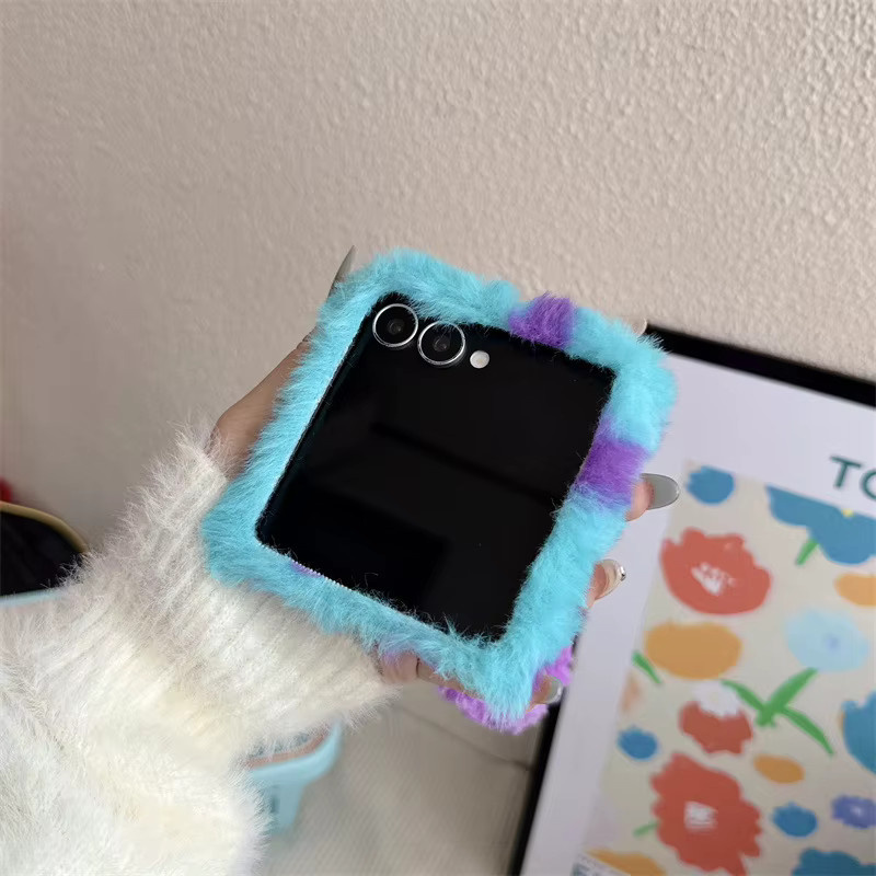 Flauschige Plüsch-Handyhülle mit Schlaufe für Samsung Galaxy Z Flip und Z Fold Modelle in Multicolour, stoßfeste Schutzhülle - Bild 4