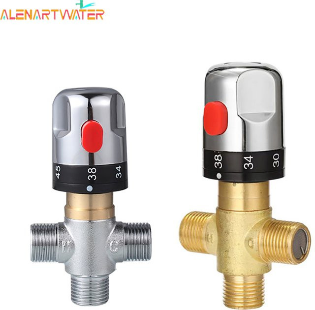 ALENARTWATER Thermostat Mischventil aus Messing in Chrom, Einhebelmischer für Dusche und Badezimmer - Bild 1