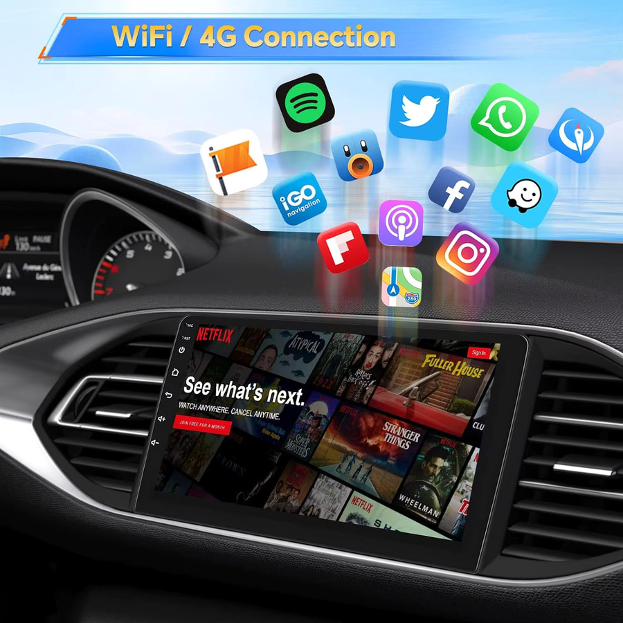 AIXNAVIS Android 16 Autoradio mit WLAN und 4G für Volkswagen Caravelle 6 T6.1 T6 (2015 - 2020) mit Carplay, Navigation, GPS und Multimedia in Schwarz - Bild 2