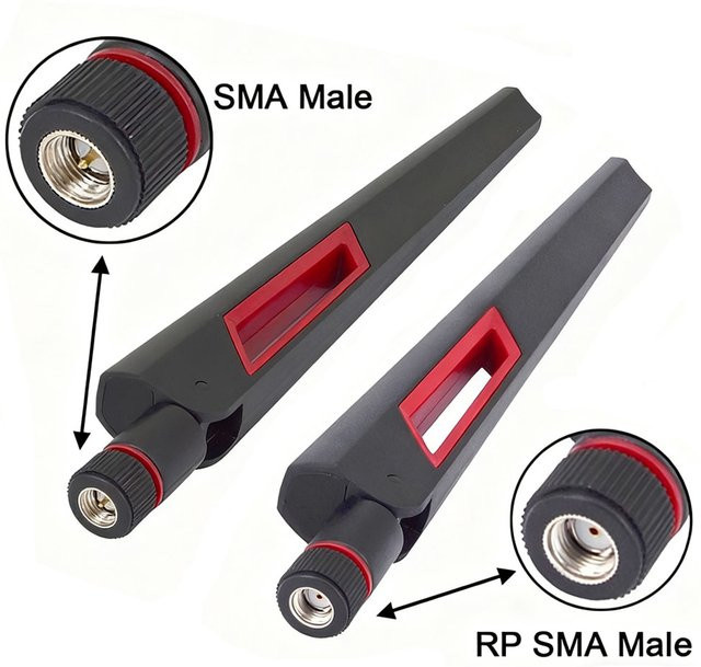 FRHY WLAN-Antennenverstärker Dual-Band 2,4GHz und 5,8GHz mit 12dBi Gewinn in Schwarz mit RP-SMA und SMA Steckern für Router und PC - Bild 1