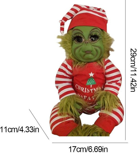 WIKHOSTAR Grinch Plüschpuppe, Grünes Monster, ab 0 Jahre - Bild 1