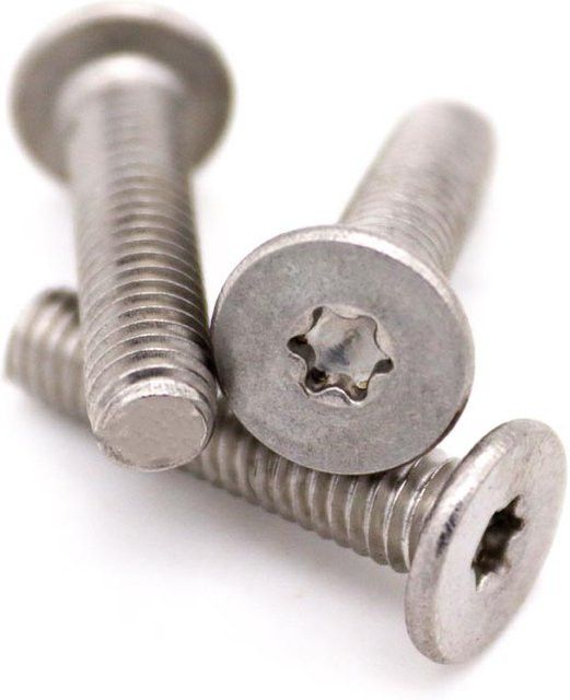 Ultraflache Wafer-Kopfschraube mit Sechskant-Torx aus Edelstahl in Silber, verschiedene Größen M1.6 bis M8 - Bild 1