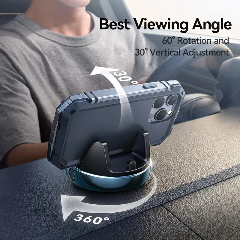 Joyroom Armaturenbrett-Autotelefonhalterung in Silber für 4,7-7 Zoll Smartphones mit 360 Grad Rotation und Einhandbedienung - Bild 3