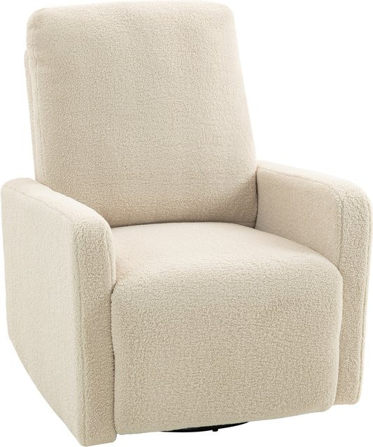 HOMCOM Relaxsessel mit Liegefunktion und Wippfunktion, drehbarer Fernsehsessel mit integriertem Fußteil in Beige, Fleece-Optik mit Doppelpolsterung für Wohnzimmer und Schlafzimmer - Bild 1