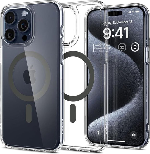 Spigen Ultra Hybrid Carbon MagSafe Schutzhülle für Apple iPhone 15 Pro Max, Transparent - Bild 1