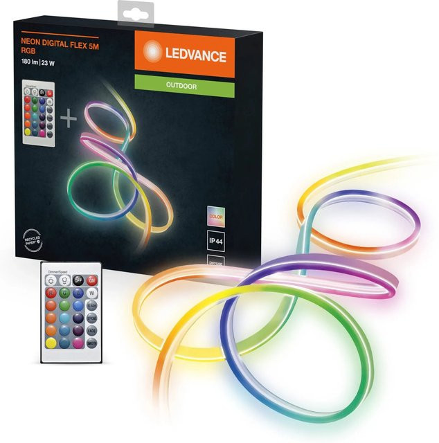 Ledvance Neon Digitalflex LED-Strip RGB Multicolour mit Fernbedienung, 23 W, 500 cm, IP44 - Bild 1