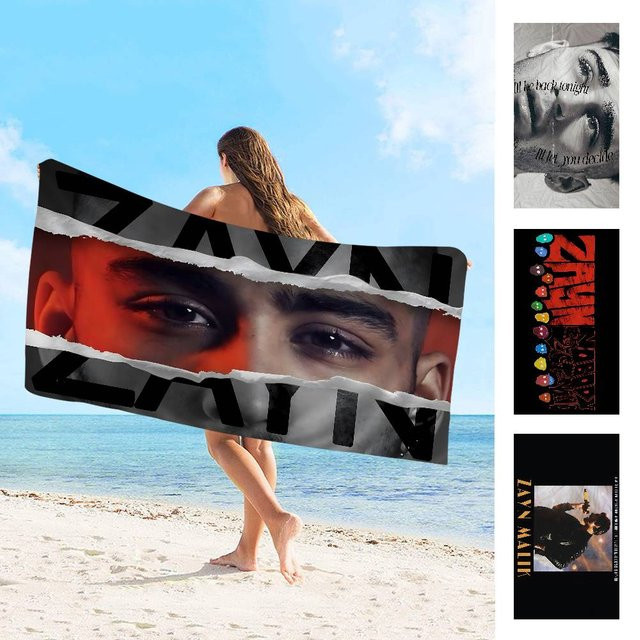 Singer Zayn Malik Strandtuch für Kinder aus Mikrofaser, bunt, schnell trocknend und sandfrei - Bild 1