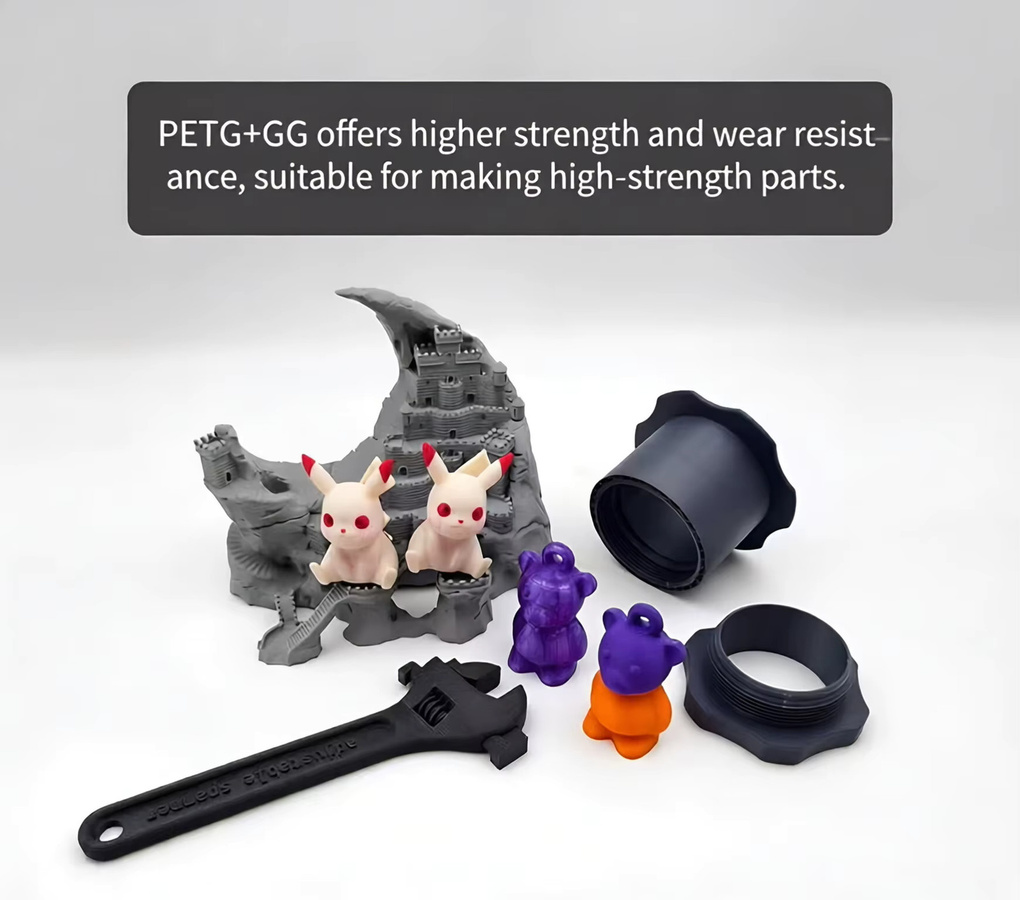 GIOIO PETG-GF Hochgeschwindigkeits-Filament 1,75mm Glasfaserverstärkt, Grün, 1kg - Bild 2
