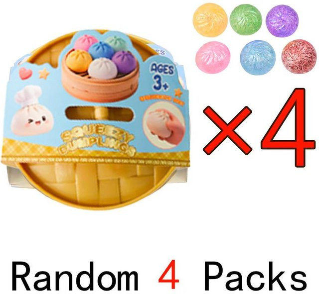 Yiran toy 1 Mini-Knödelbrötchen-Druckentlastungsball, Rosa, mit Dampfkorb, Glitzerfarben - Bild 1