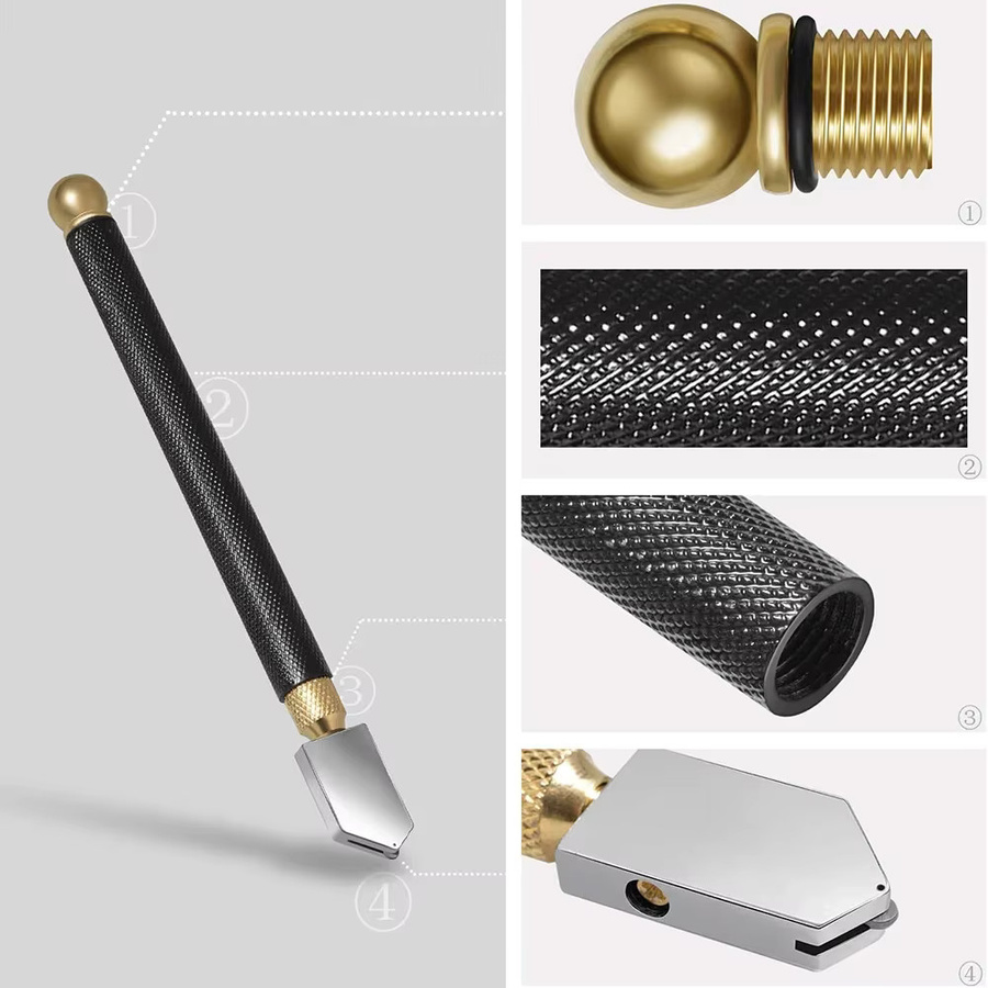 Vibratite Emery Glas Cutter Set mit Hartmetallspitze im Bleistilstil für Fliesen und Glas, 2 Stück, Schneidbereich 6-12 mm - Bild 6
