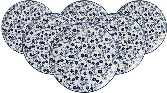 Ritzenhoff & Breker Dessertteller Royal Sakura aus Porzellan, Blau-Weiß, 6er Set, Durchmesser: 21,5 cm - Bild 1