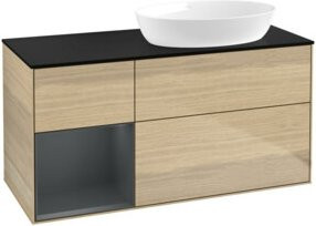 V&B Waschtischunterschrank Finion in Weiß und Eiche Lackiert, Breite: 120 cm, Tiefe: 50,1 cm, Höhe: 50,1 cm - Bild 1