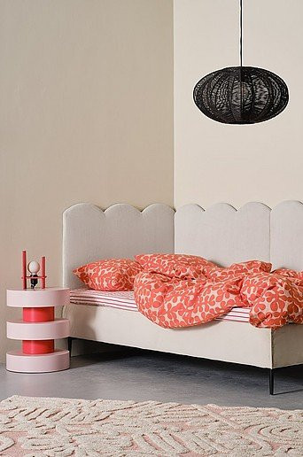 BURLEY Kopfteil Polsterteil in Beige und Weiß mit Wandmontage für Schlafzimmer und Kinderzimmer - Bild 1