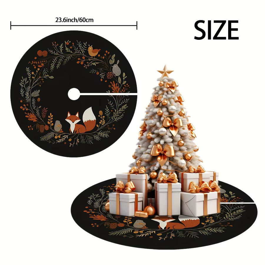 VIKAMA Weihnachtsbaum Kleid mit floralem Muster in Schwarz zur Dekoration deines Weihnachtsbaums - Bild 2