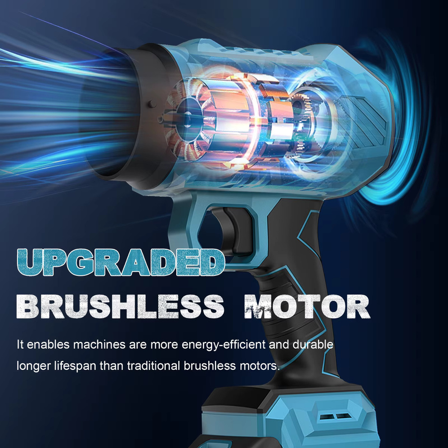 Gisam Bürstenloser Elektro-Turbolüfter Jet-Ventilator für Makita LXT 18V Akku in Blau - Bild 4