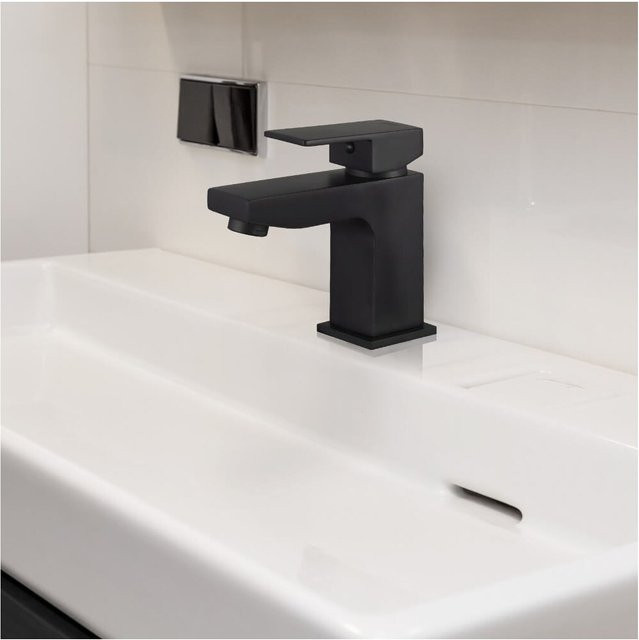 Home Deluxe Waschtischarmatur AQUATIC aus Messing in Matt Schwarz - Bild 2