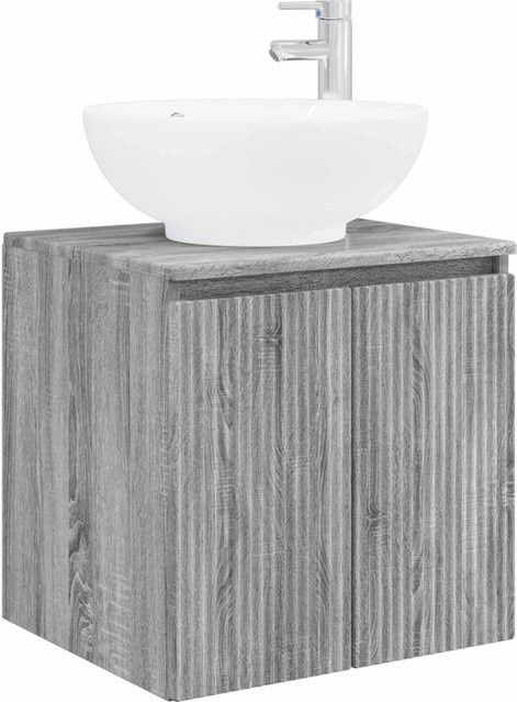 vidaXL Wandmontierter Waschtisch Grau Sonoma, B/T/H: 49,5 x 44,5 x 65 cm - Bild 1