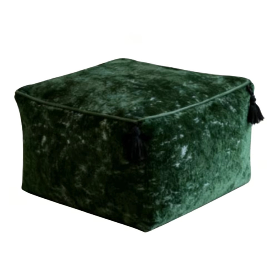 OTAUTAU Chenille Sitzsack Bezug als Pouf und Hocker in Grün, JD042 (ohne Füllmaterial) - Bild 3