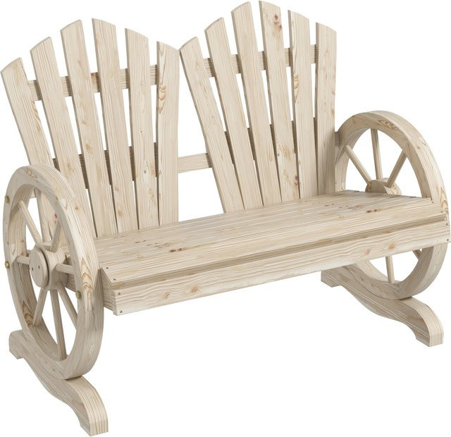 Outsunny Gartenbank aus Fichtenholz in Braun mit Armlehnen im Landhausstil, B/T/H: 108 x 66 x 95 cm - Bild 1