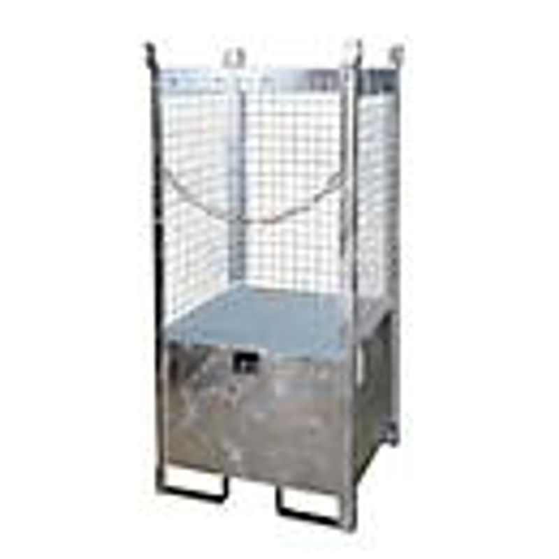 Bauer Fass-Stapelpalette FSP-1 D aus Stahl, silber, Kapazität 1 x 200 l Fass, B/T/H: 159 x 103 x 76 cm - Bild 2