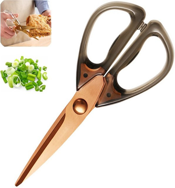 WXCOO Küchenschere aus Edelstahl mit Acrylgriff in Grau für Fleisch, Gemüse und Hähnchenknochen - Bild 1