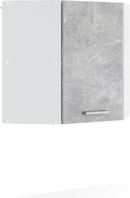 Vicco R-Line Eckhängeschrank für die Küche in Beton-Optik und Weiß, B/T/H: 57 x 34,1 x 60 cm - Bild 1